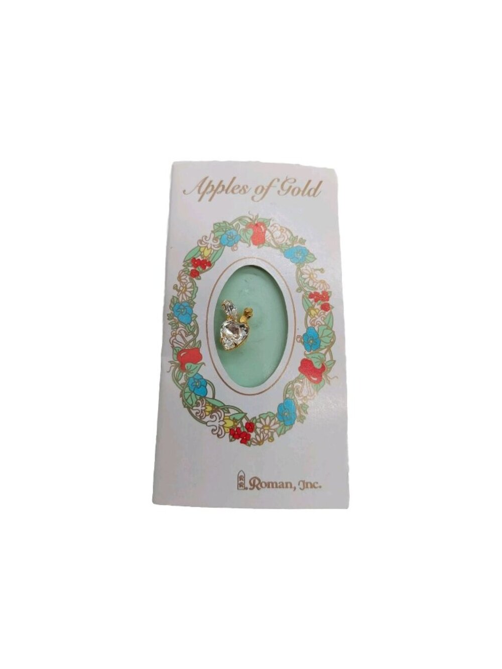 Roman Inc Apples Of Gold Pin Gold Tone Clear Stone